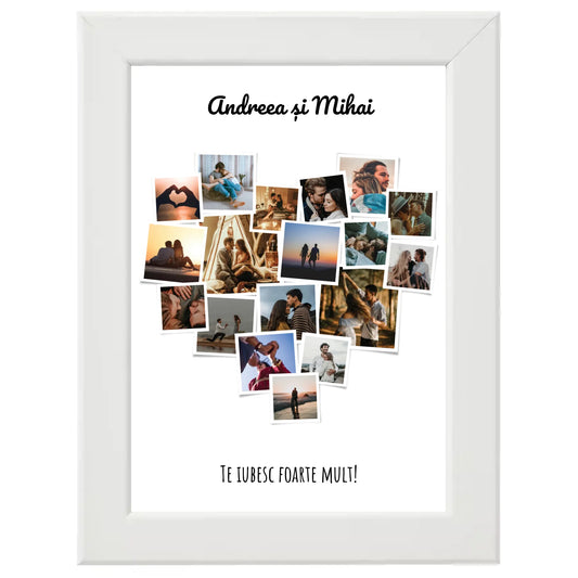 Colaj Polaroid inimă personalizat