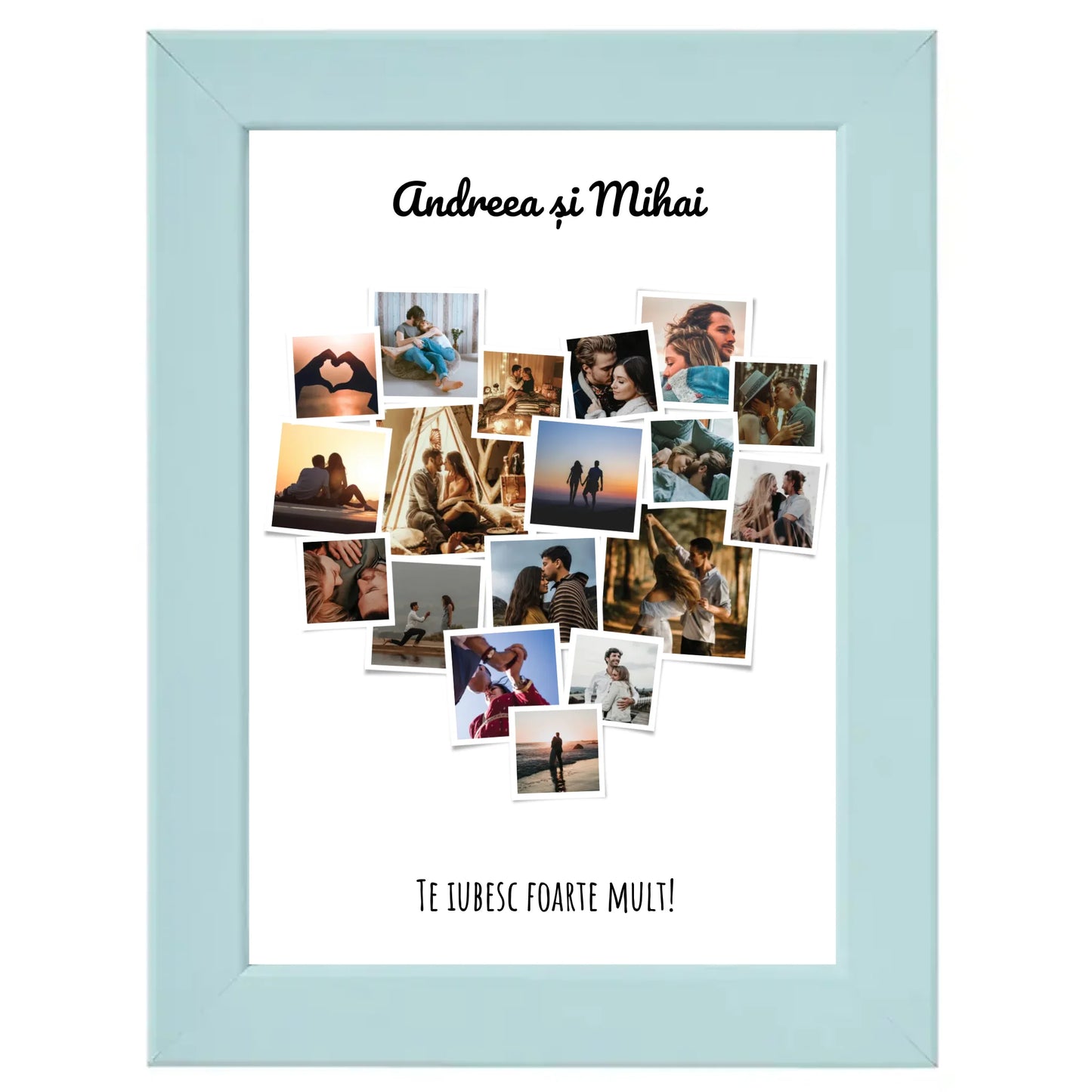 Colaj Polaroid inimă personalizat