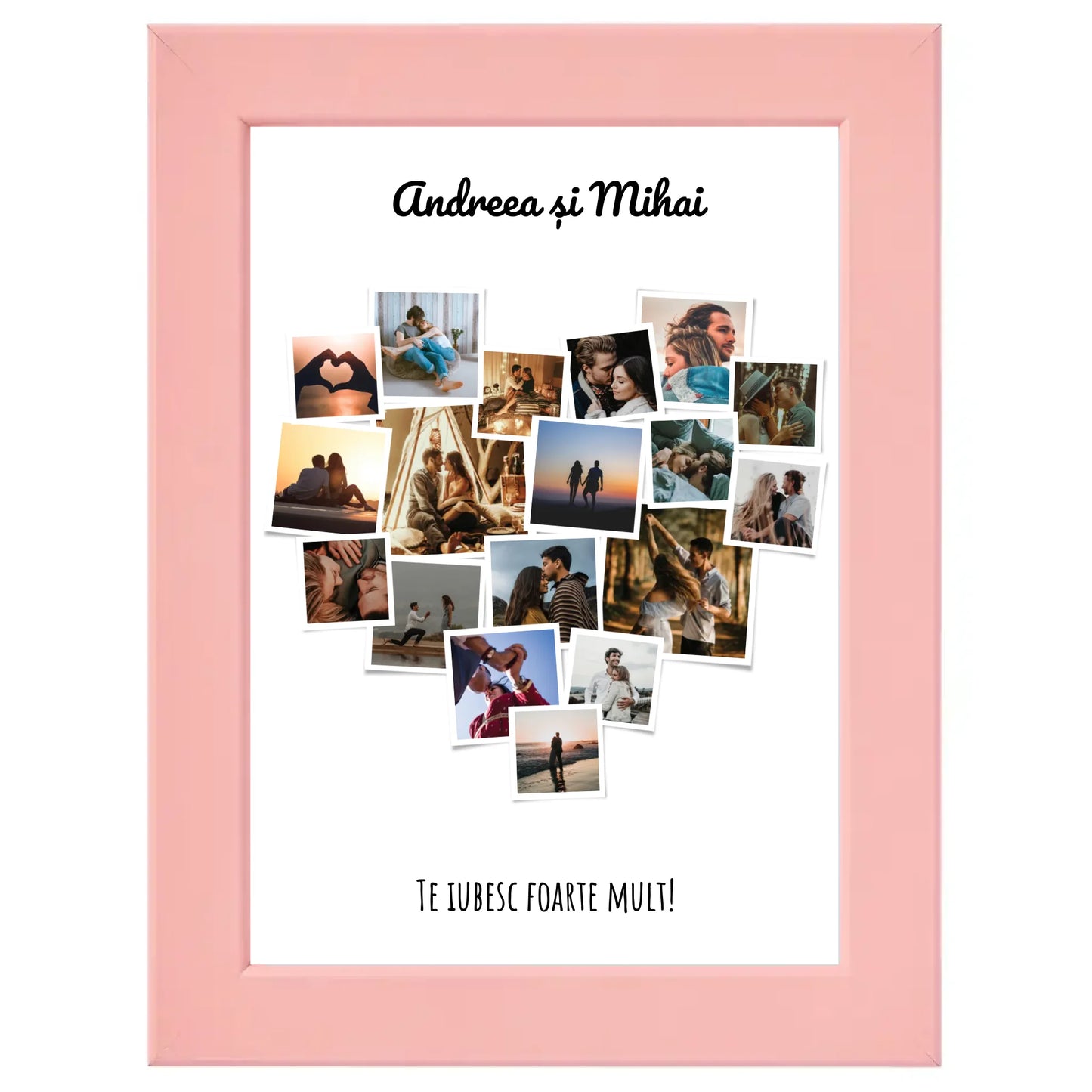Colaj Polaroid inimă personalizat