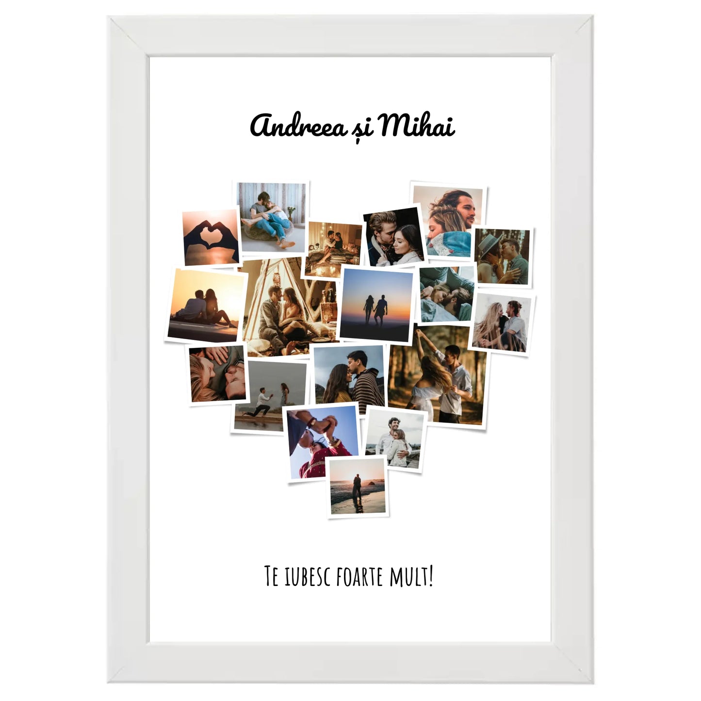 Colaj Polaroid inimă personalizat