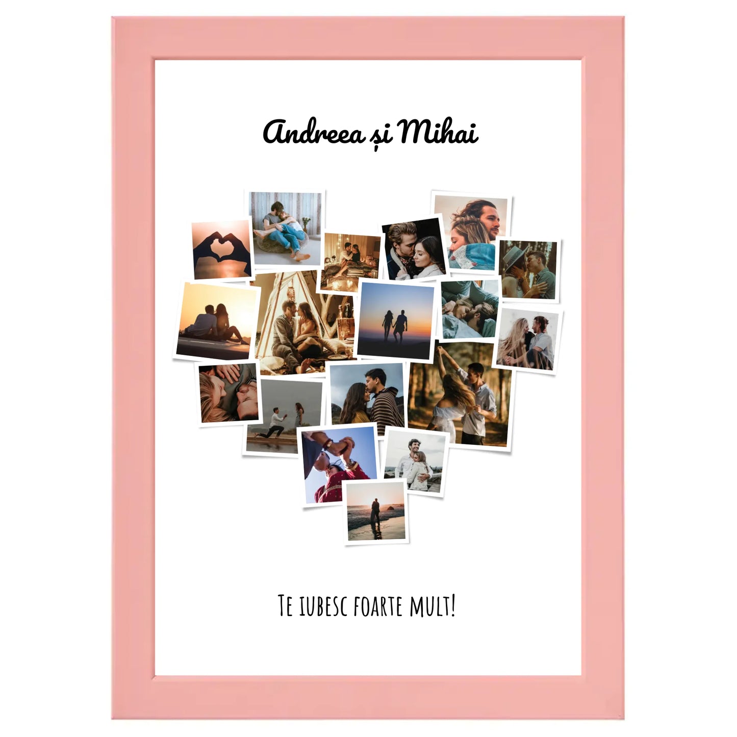 Colaj Polaroid inimă personalizat