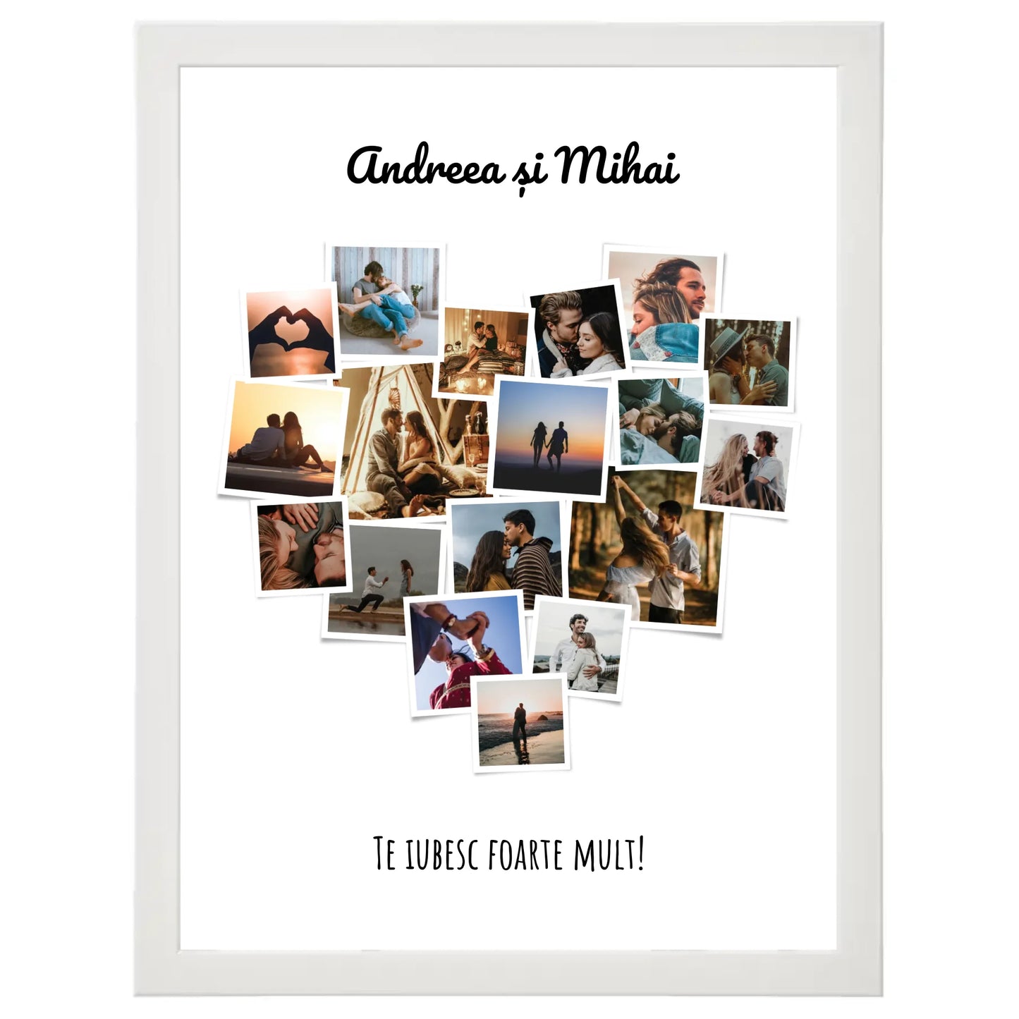 Colaj Polaroid inimă personalizat