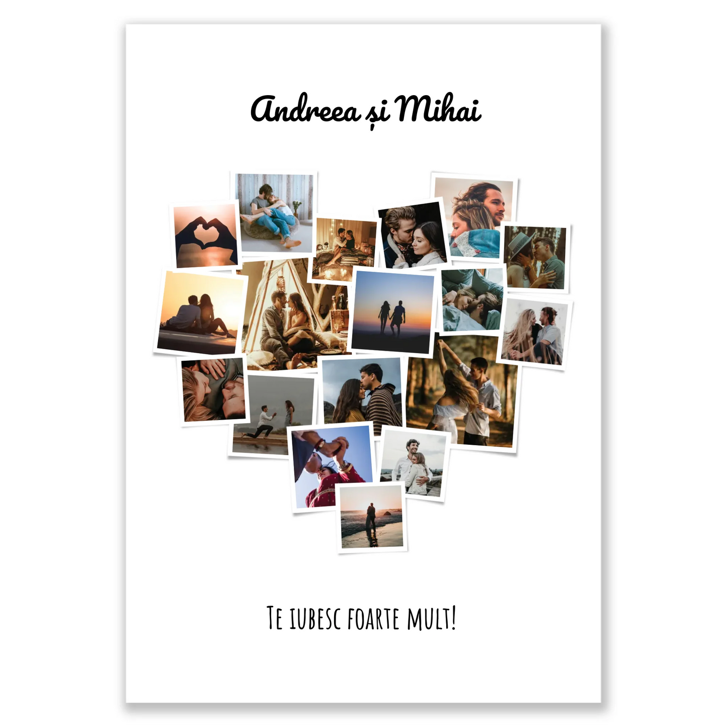 Colaj Polaroid inimă personalizat